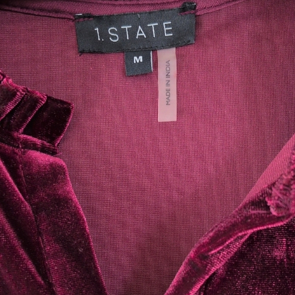 Burgundy Velvet Comfortable Dress - Picture 2 of 5